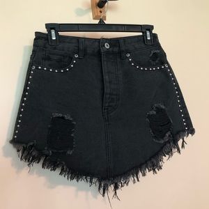 Forever 21 Black Denim Rocker Chick Skirt